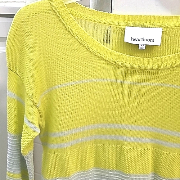 Neon yellow & Light Grey Light Knit Sweater - Picture 6 of 8